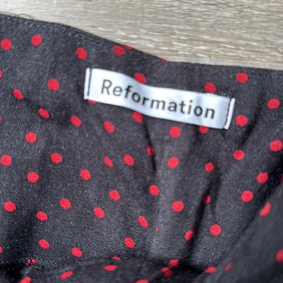Reformation Marlowe Black and Red Polka Dot Mini Dress XS - Picture 10 of 15